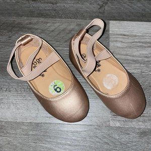Toddler Girl Rose Gold Metallic Ballet Flats 6T